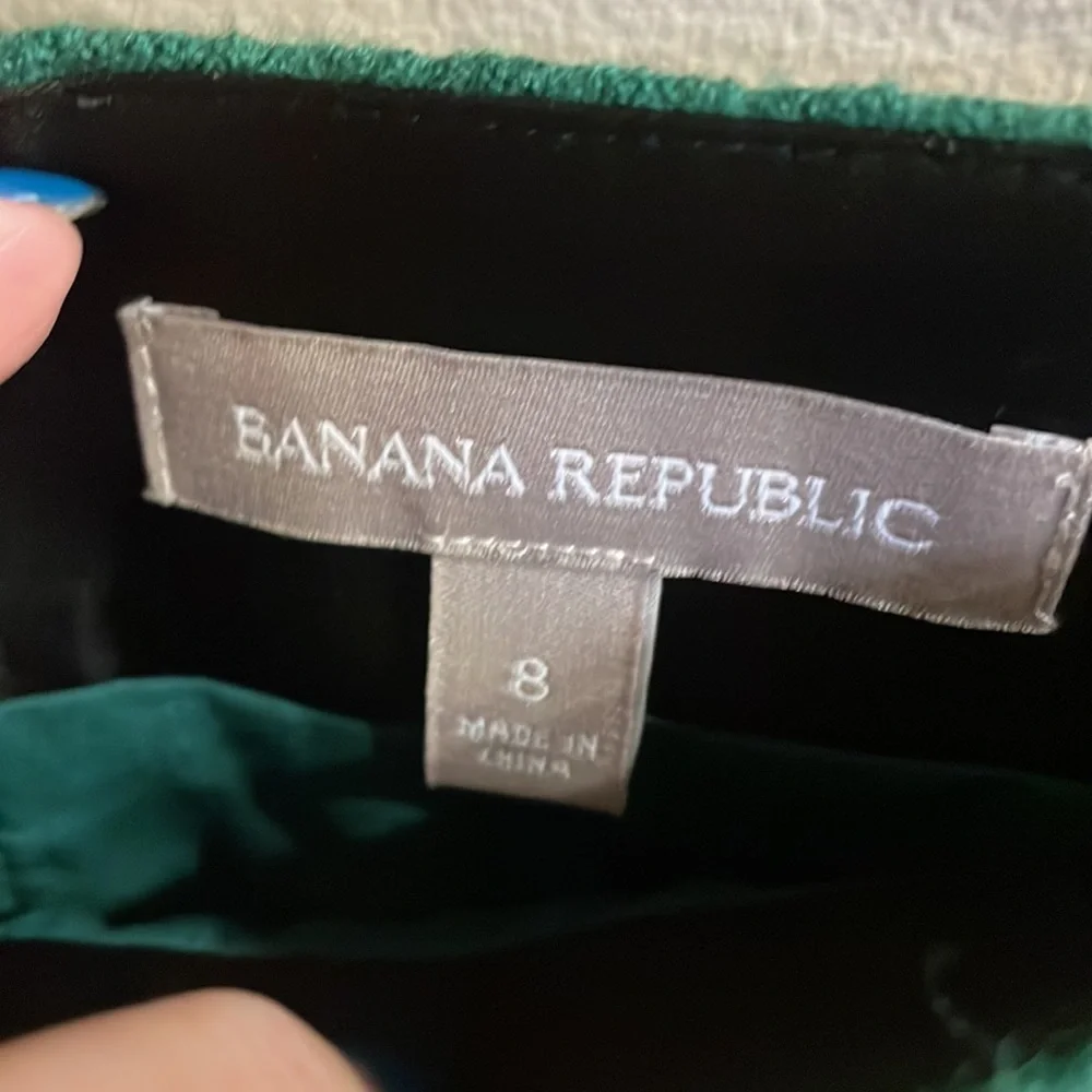 Banana Republic women’s wool rayon mini skirt emerald green expose zipper 8
